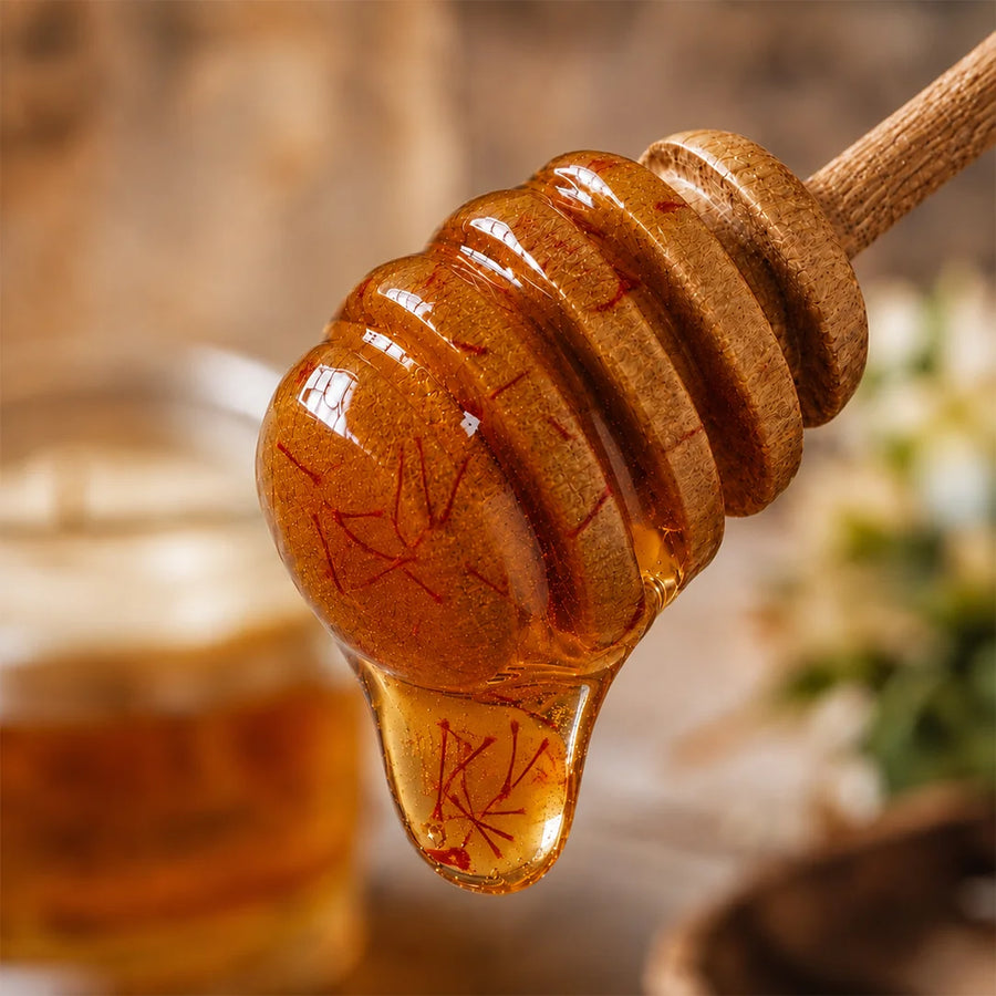raw honey saffron fusion taste card