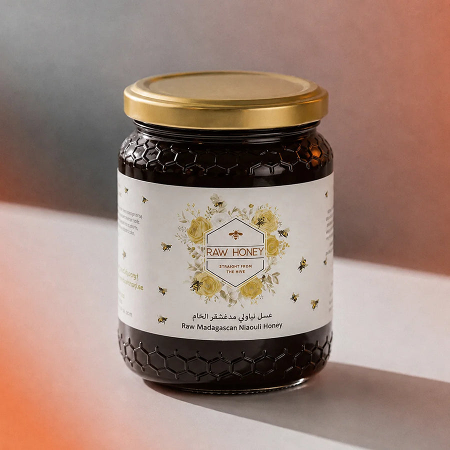 raw madagascan niaouli honey routine card