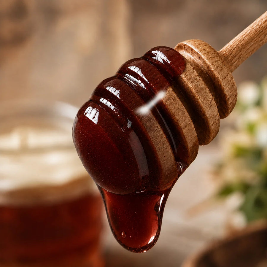 raw black beech honey dew honeycomb taste card